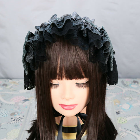 グレー×ブラック ヘッドドレス